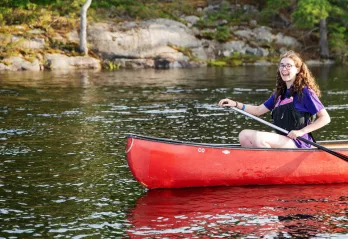 Girls canoeing at CQE