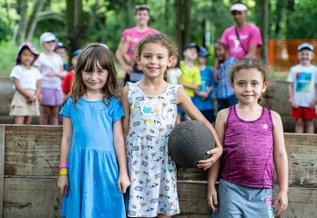 A group of children enjoying a day at camp. 