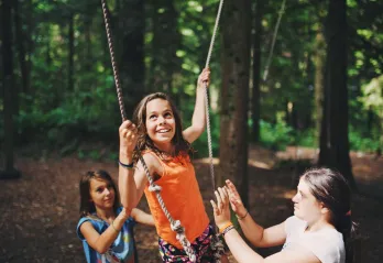 Three children at YMCA camp
