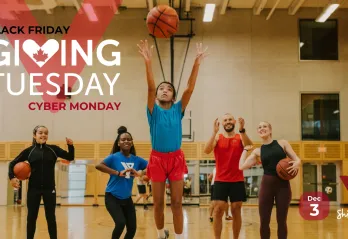 Giving Tuesday people playing basketball