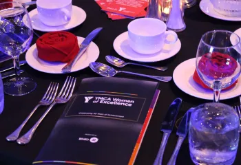 Place setting at Women of Excellence event