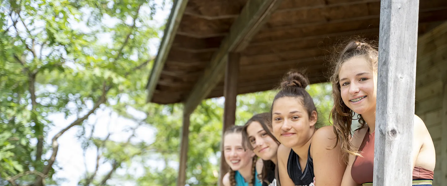 CQE girls hanging at their cabin during free time