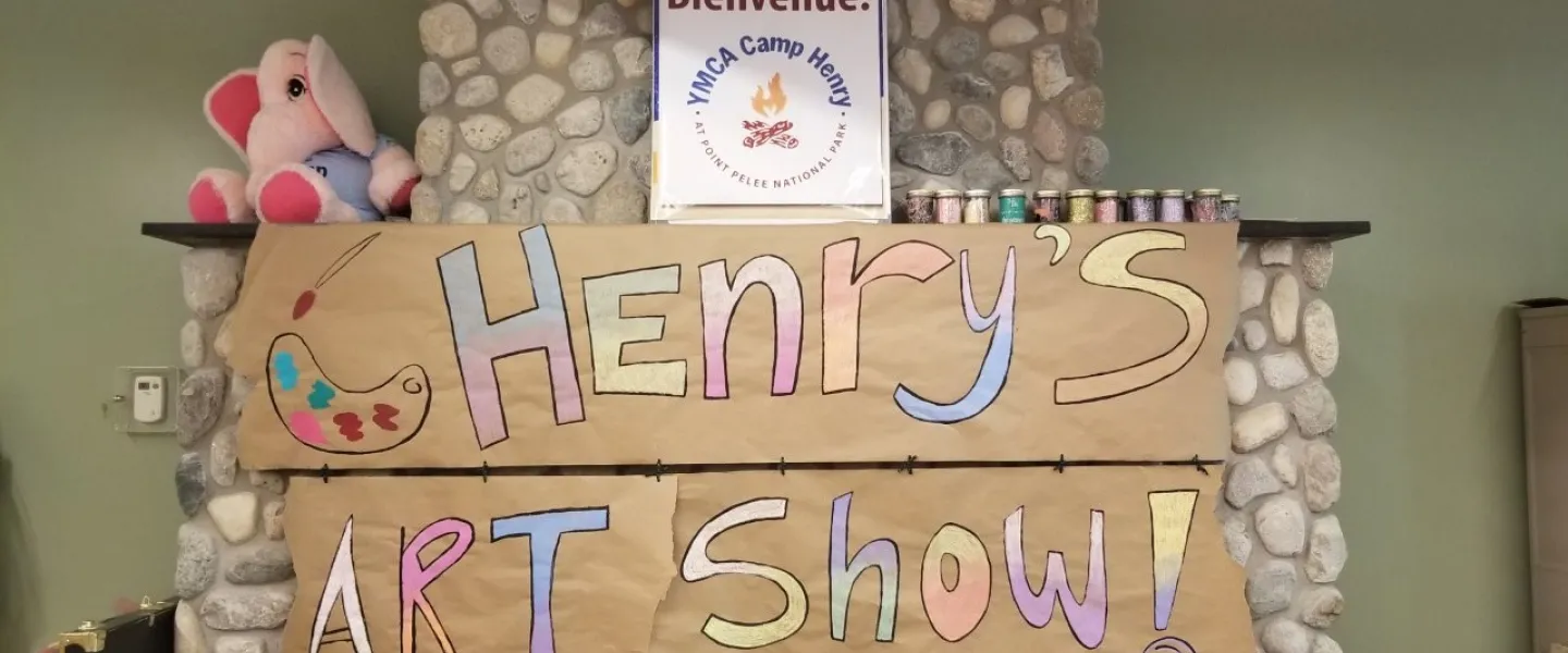 Art Show sign at Camp Henry