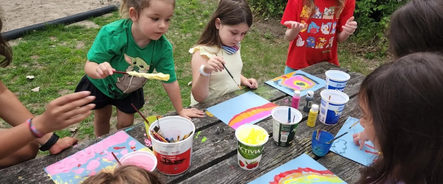 kids making art at Camp Henry