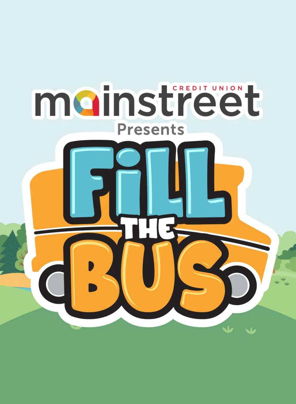 Fill the Bus logo on a camp field