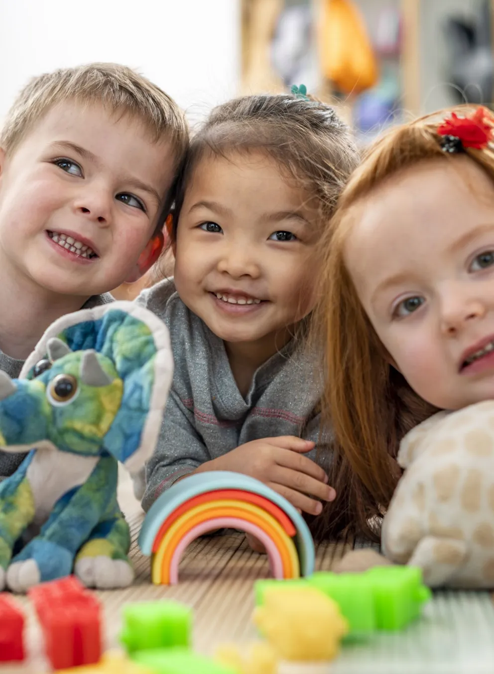 Three kids at YMCA Child Care