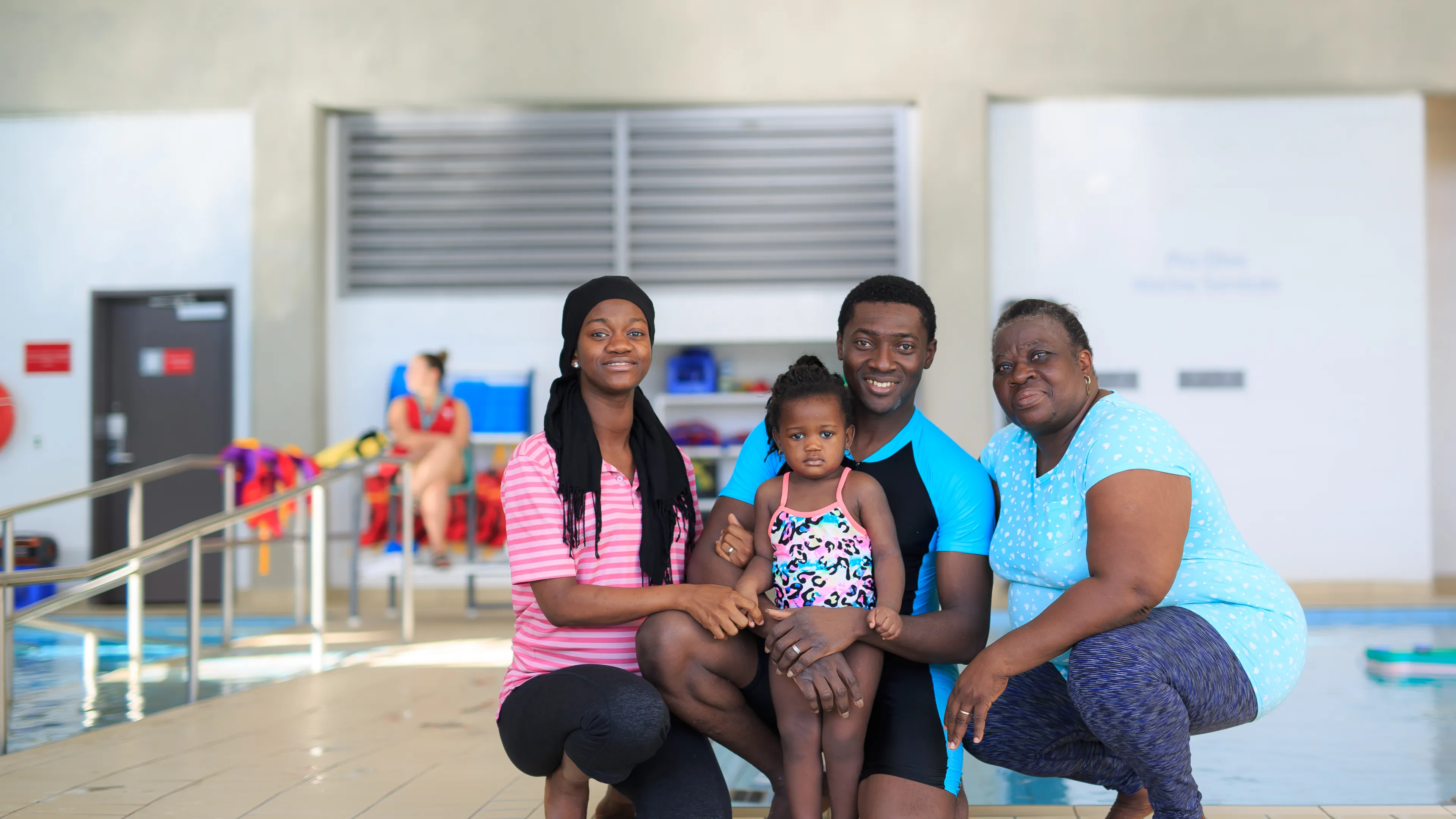 Family at Pool