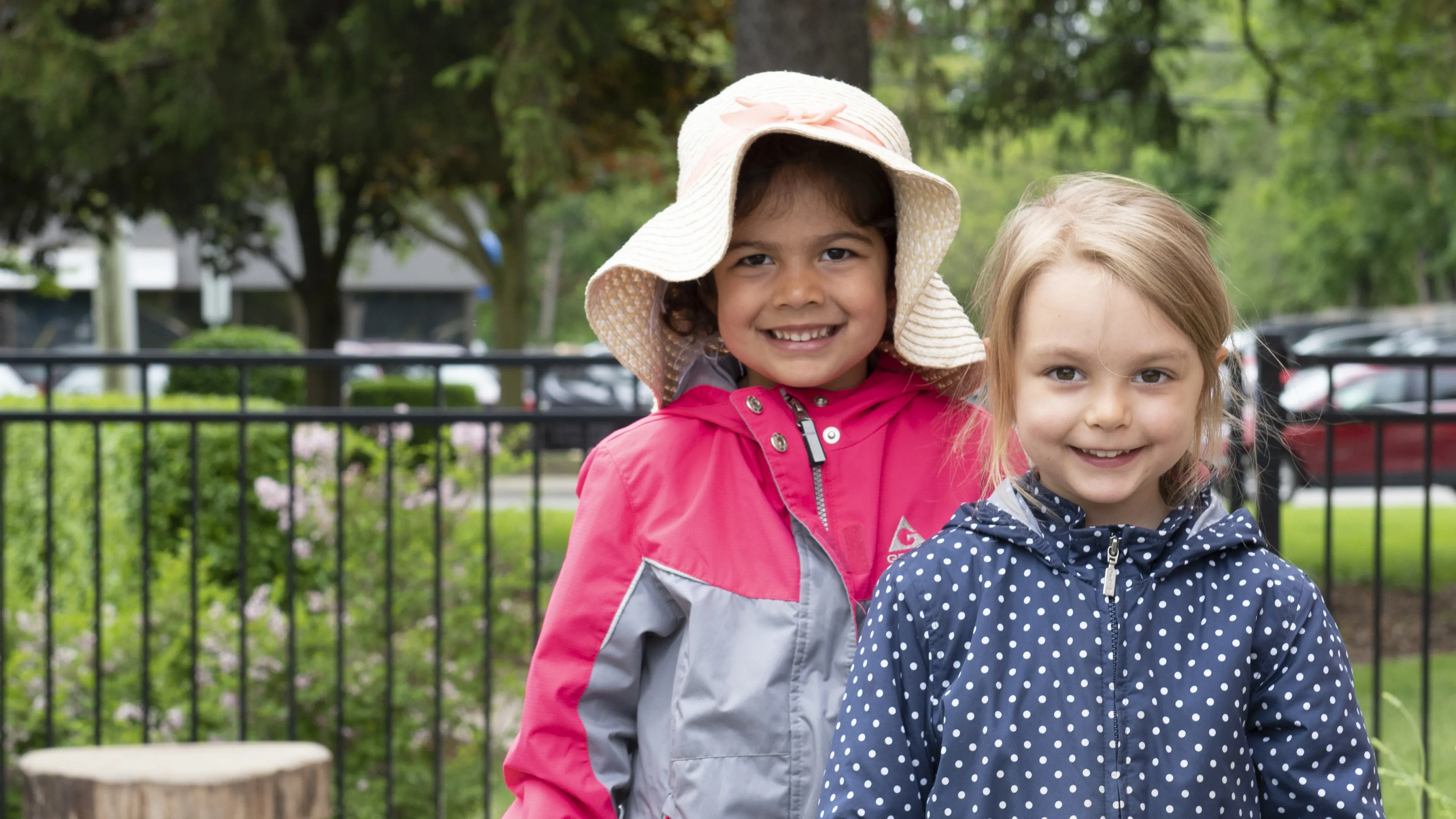 Two girls playing outside during after care