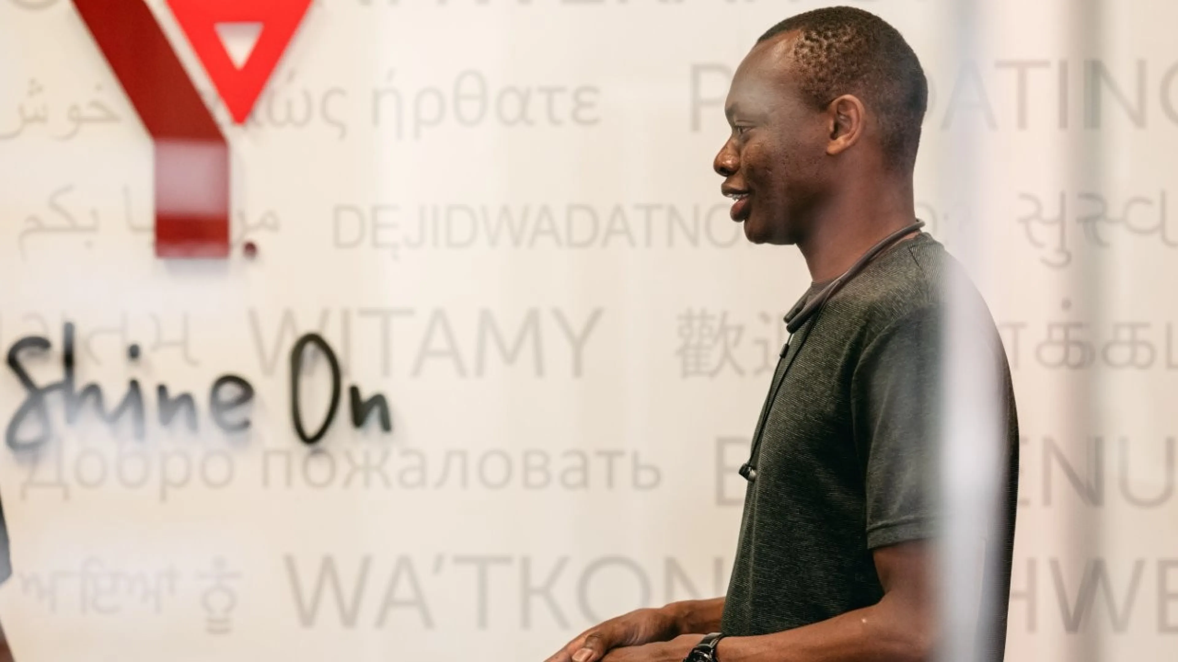 Man at the Y Newcomer Services