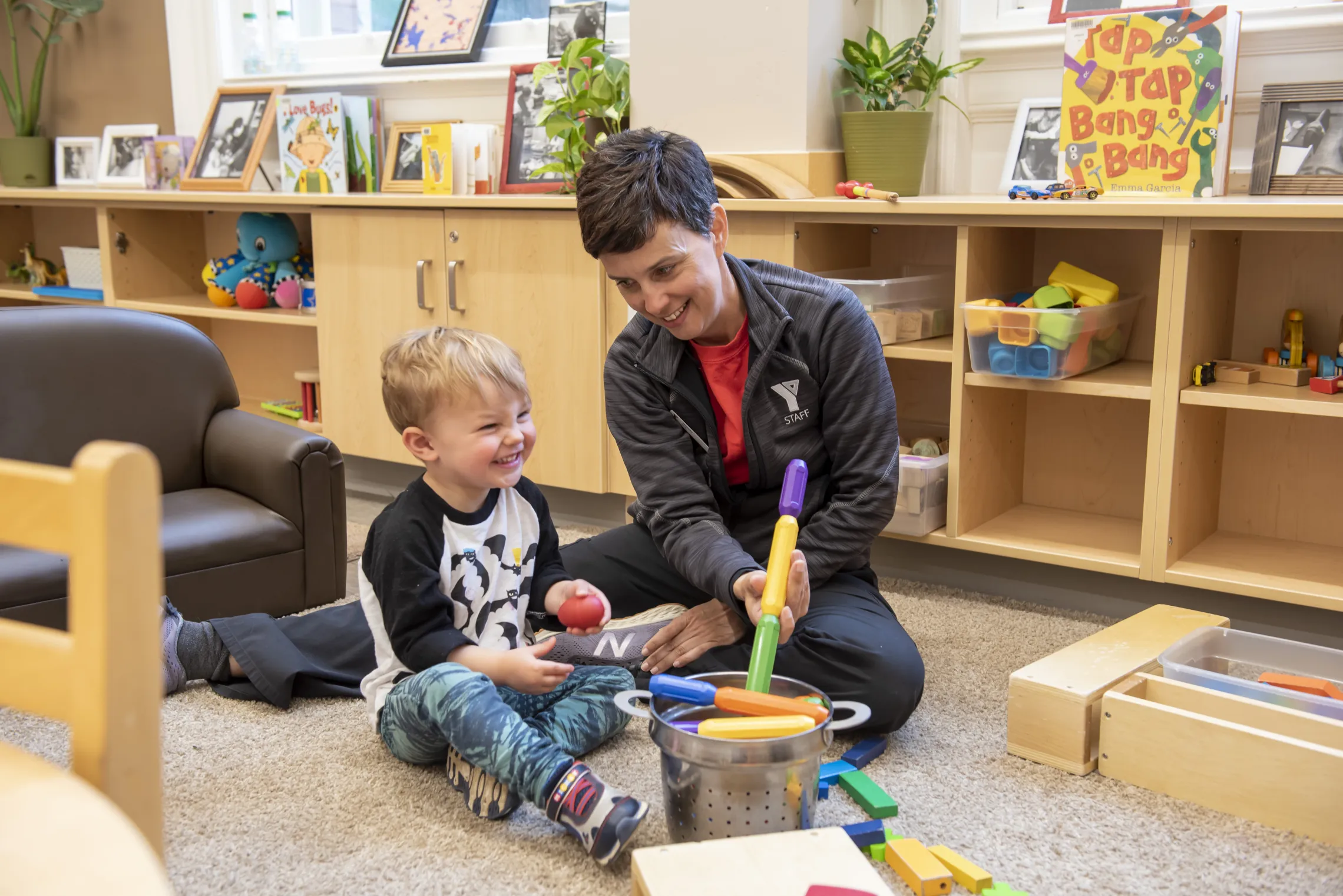 Boy and Staff in Child Care