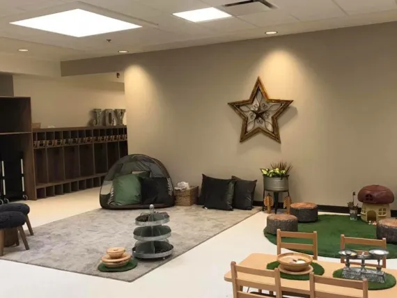 An open play space at the Lucan child care centre.