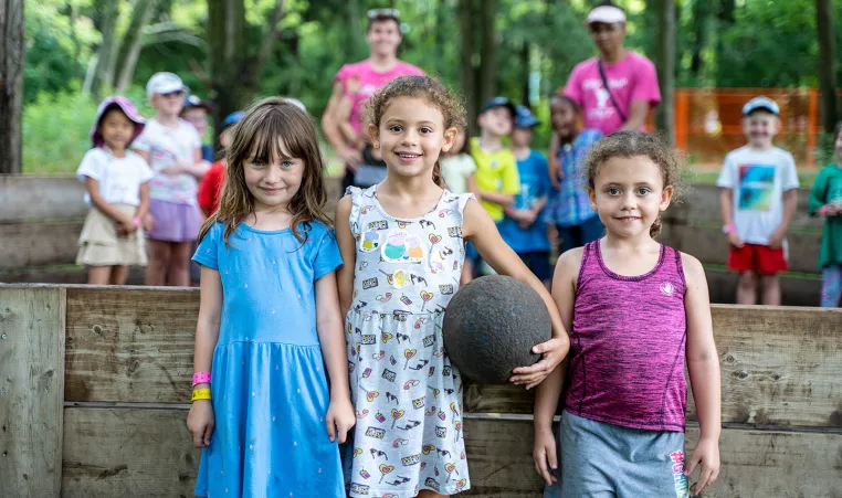 A group of children enjoying a day at camp. 