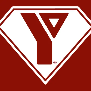 Y logo inside a superhero-themed shield.