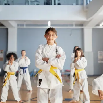 Kids doing Karate at the YMCA