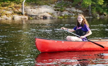 Girls canoeing at CQE