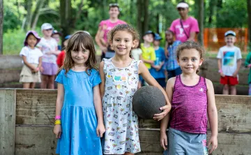 A group of children enjoying a day at camp. 