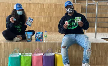 Salma and Hassan social distance and open their Youth Summit packages.