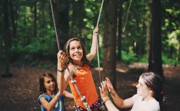 Three children at YMCA camp