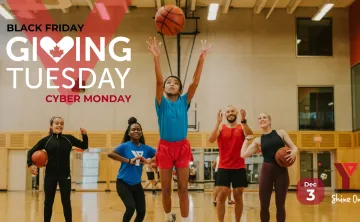 Giving Tuesday people playing basketball